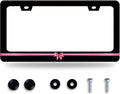Pink License Plate Frame Cute License Plate Stainless Steel Black Funny License by GORSNKYE