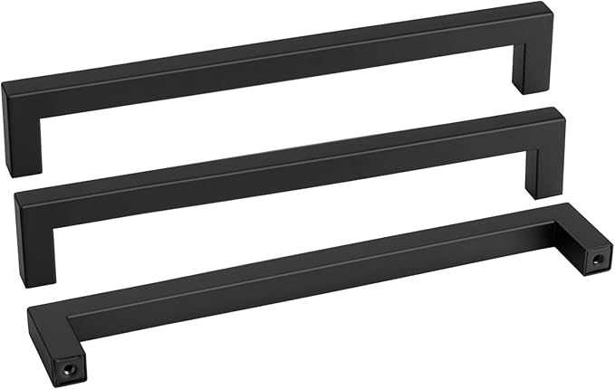 goldenwarm 60 Pack Black Square Bar Cabinet Pull Drawer Handle Stainless Steel by goldenwarm