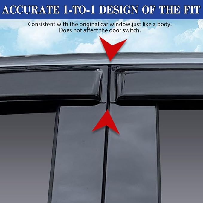 Rain Guards for Kia Sportage 2017-2022, Tape-on Side Window Deflectors for Kia - Image 4