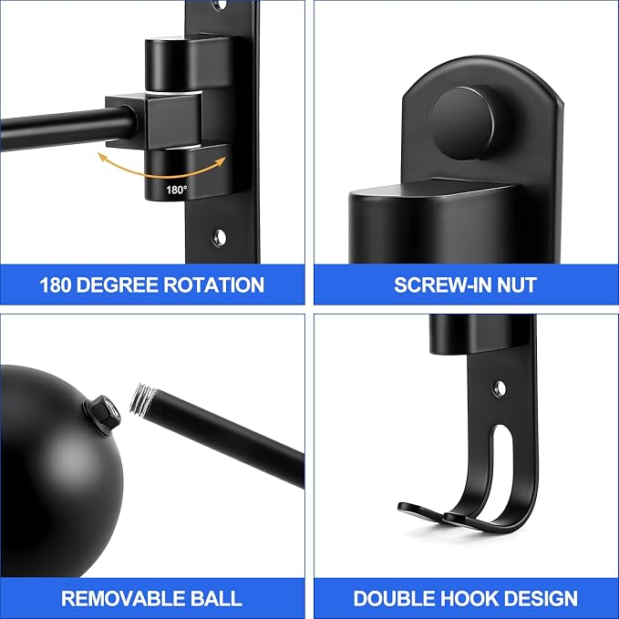 aiGear Motorcycle Helmet Holder, 180°Rotatable Motorcycle Helmet Rack - Image 5