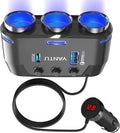 YANTU QC3.0&PD 40W Cigarette Lighter Adapter, 3-Socket 140W Car Cigarette by YANTU