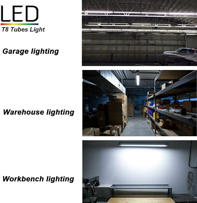 20 Pack, 8FT LED Shop Light Fixture, 144W 15500LM 6000K Cool White, High Output - Image 7