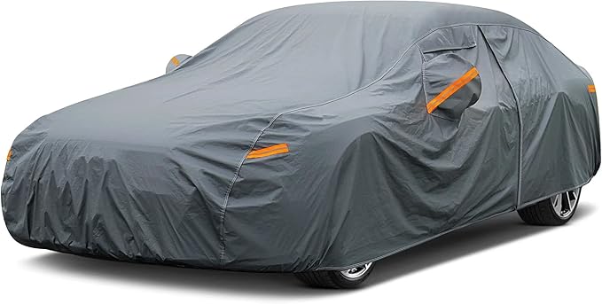 16 Layers Car Cover Waterproof All Weather, Heavy Duty Outdoor Car Cover by GUNHYI
