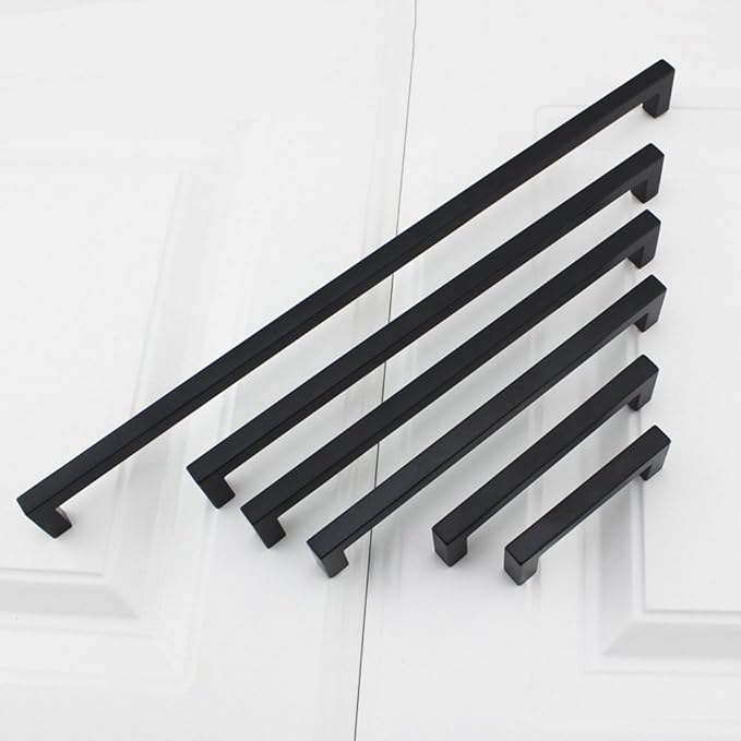Goldenwarm 1 Pack Black Square Bar Cabinet Pull Drawer Handle Stainless Steel - Image 8