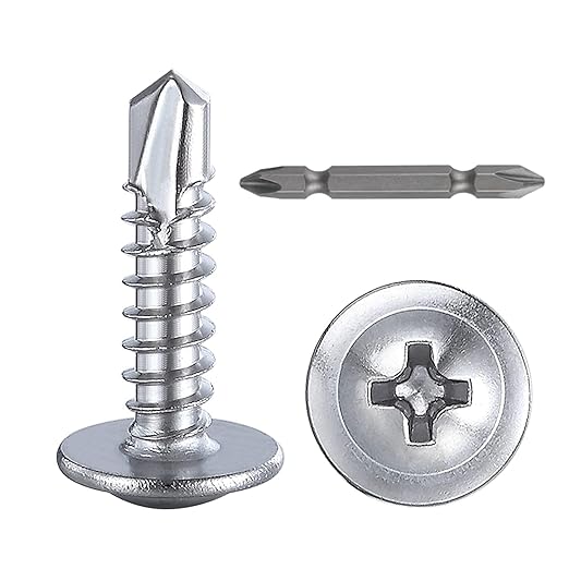 Wensilon（300pcs）#8×5/8”for Sheet Metal Self-Tapping Screws 410 Stainless Steel by Wensilon