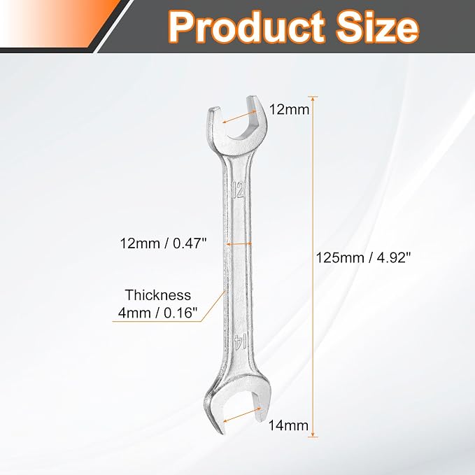 HARFINGTON Double Open End Wrench 12mm x 14mm Metric 15 Degree Offset Angle - Image 2
