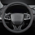 New Nappa Leather car Steering Wheel Cover, Universal 15 inch Black by HAOTULE