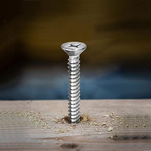 #7 x 5/8" Wood Screw 100Pcs 18-8 Stainless Steel Screws Flat Head Phillips Fast - Image 5