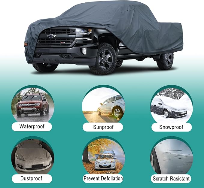 16 Layers Large Truck Cover Waterproof All Weater, Heavy Duty Pickup Truck Cover - Image 4
