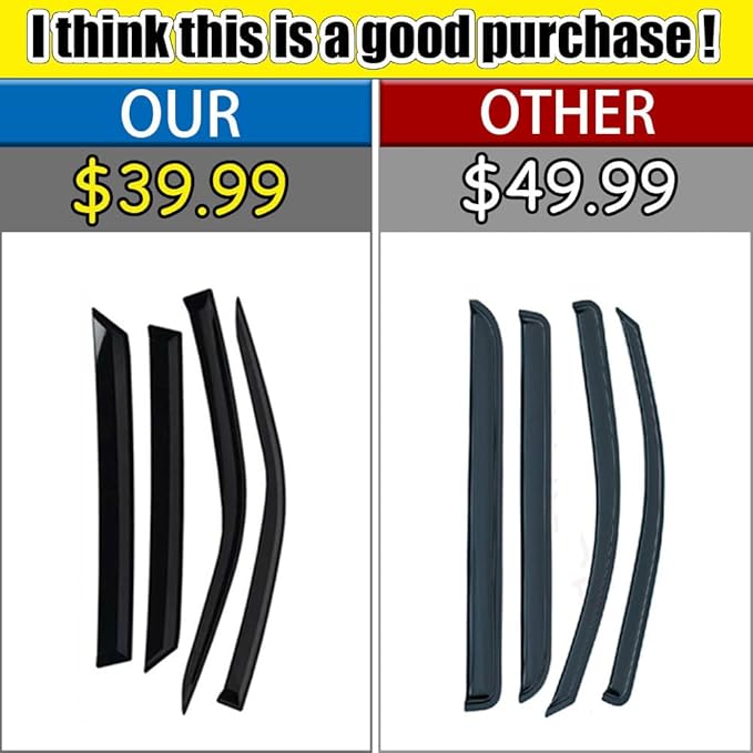 Rain Guards for Camry 2018-2023, Tape-on Side Window Deflectors for Camry - Image 2