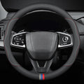 New Nappa Leather car Steering Wheel Cover, Universal 15 inch Black by HAOTULE