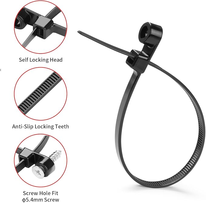 1000 PCS 12 inch Black Zip Ties - Image 4