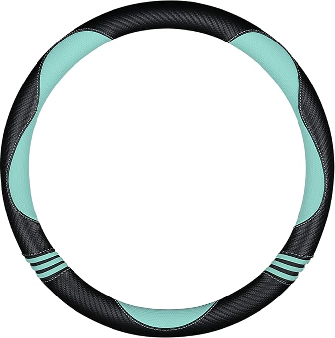 Car Steering Wheel Covers for Women Padded Carbon Fiber PU Leather Cute Auto - Image 3