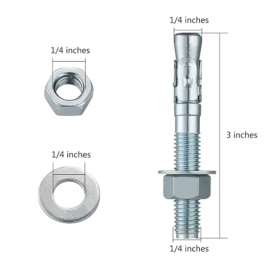 1/4x3" 50Pcs Inch Standard Fasteners - Image 2