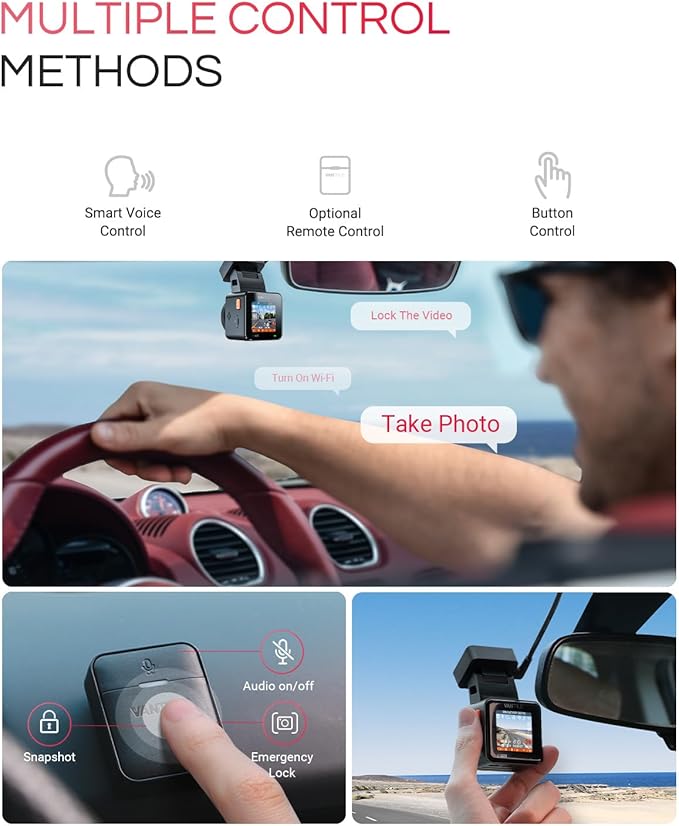 Vantrue E1 Pro 4K Mini Dash Cam Front, STARVIS 2 PlatePix HDR Night Vision Car - Image 7