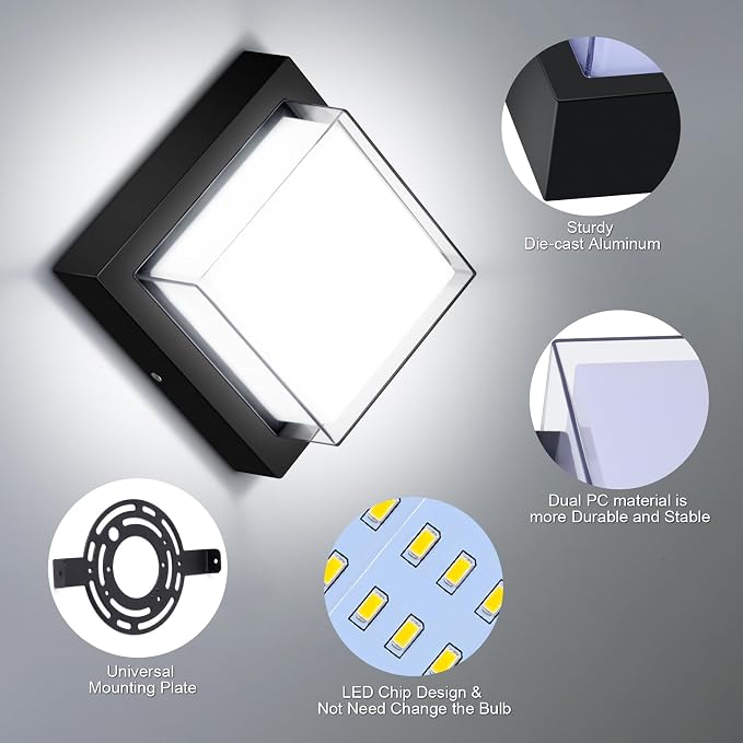 Exterior Wall Lights, Modern Waterproof Outdoor Wall Mount Lighting - Image 4