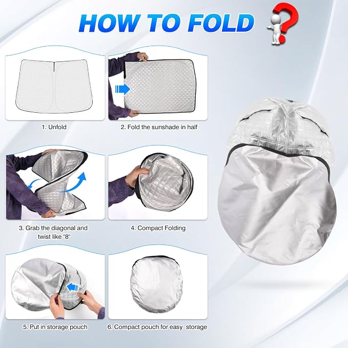 Windshield Sun Shade for 2016-2025 2026 Toyota Tacoma Accessories Thicken - Image 6