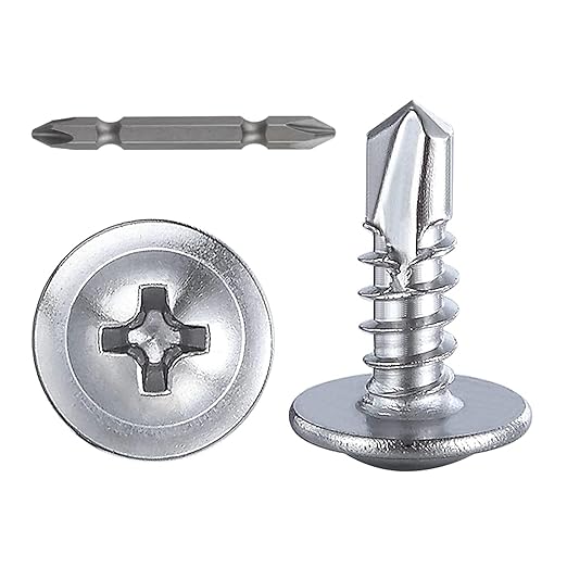 Wensilon #10×1/2”for Sheet Metal Self-Tapping Screws 410 Stainless Steel Truss by Wensilon