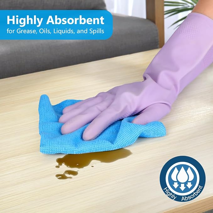 GLIMGLINT Microfiber Cleaning Cloth, 100 Pack Cleaning Rags, Ultra Absorbent - Image 2