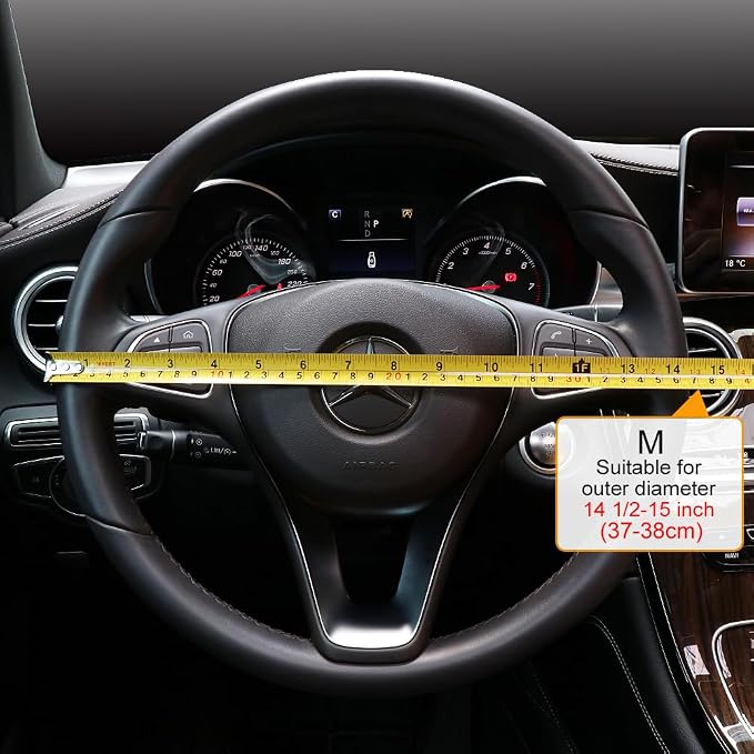 COFIT Breathable Car Steering Wheel Cover 15 inch Auto Universal Leather Wrap - Image 4