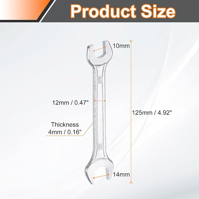 HARFINGTON Double Open End Wrench 10mm x 14mm Metric 15 Degree Offset Angle - Image 2