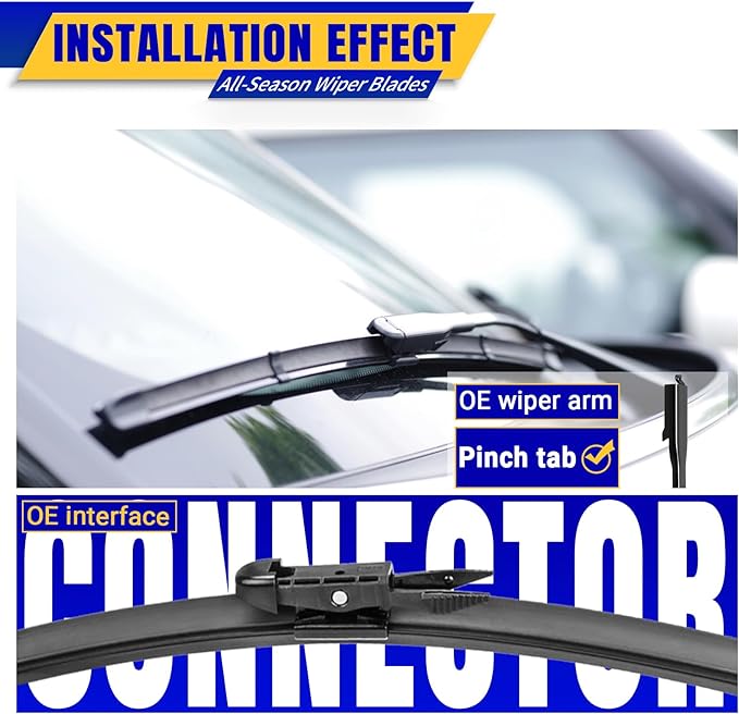3 wipers Replacement for 2012-2018 Ford Focus, Windshield Wiper Blades Original - Image 3