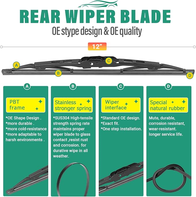 24" 18" 12" Windshield Wiper Blades Replacement - Image 4