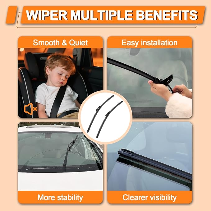 HULADAED® 28'' 28'' 14'' Windshield Wipers Replacement - Image 7