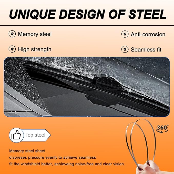 HULADAED® 26'' 16'' 12'' Windshield Wipers Replacement - Image 4