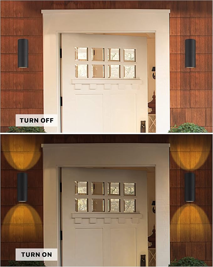 Ken & Ricky Outdoor Light Fixture, Modern Outdoor Sconce Wall Lights, Cylinder - Image 5
