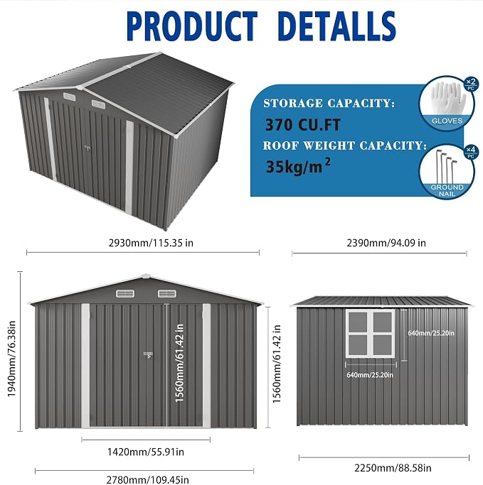 10x8 FT Outdoor Storage Shed - Image 2