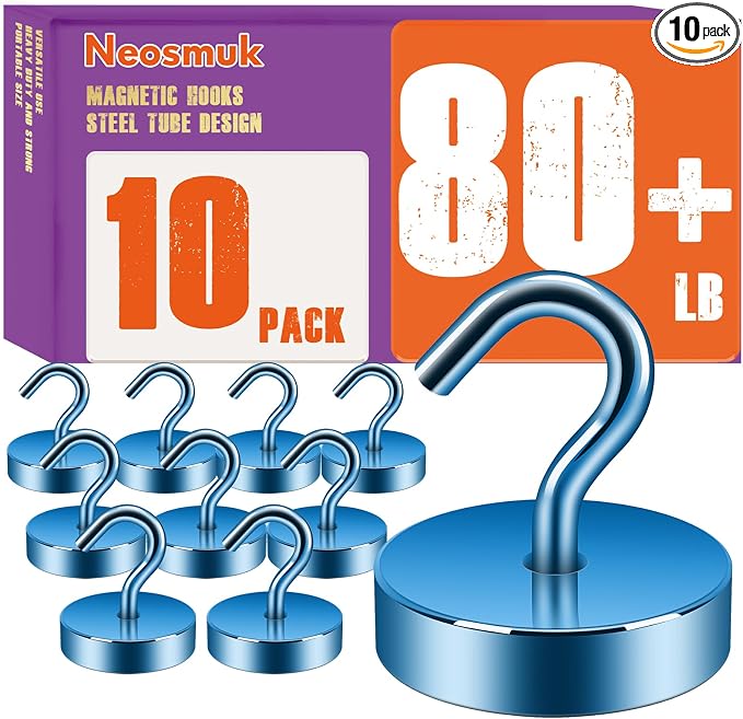 Neosmuk Magnetic Hooks, Cruise Ship Essentials, 80lb+ Heavy Duty Magnetic Hooks by Neosmuk