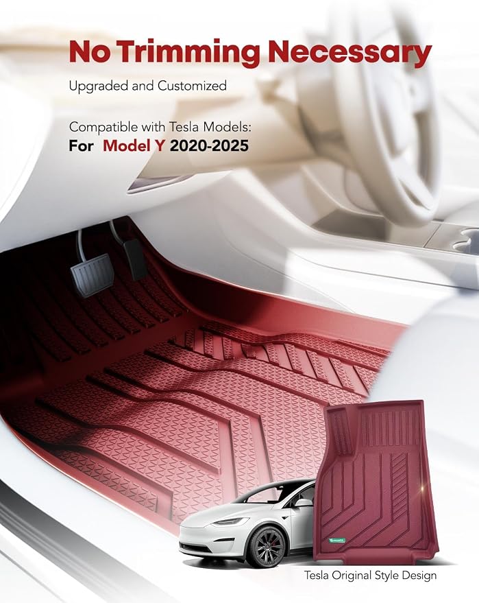 YHTAUTO Custom Fit Red Car Floor Mats - Image 3