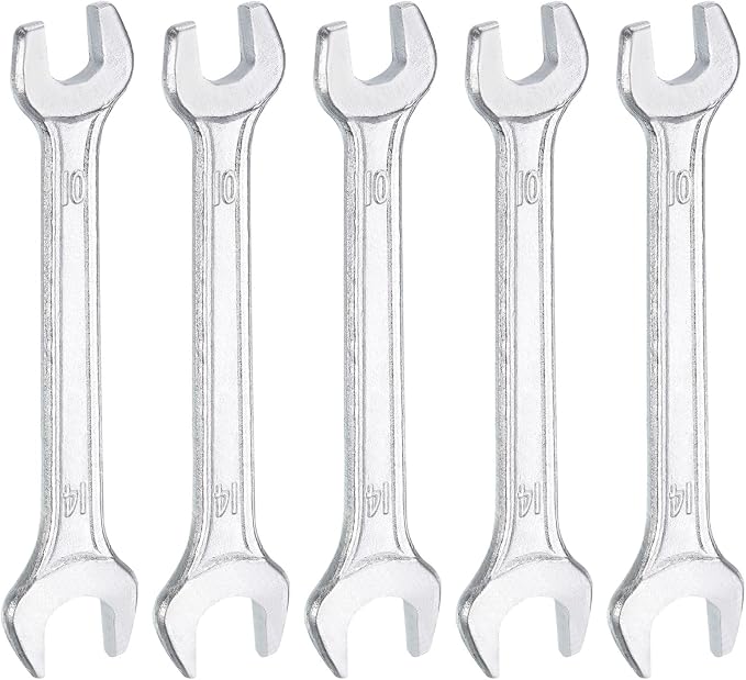 HARFINGTON 5pcs Double Open End Wrench 10mm x 14mm Metric 15 Degree Offset by HARFINGTON