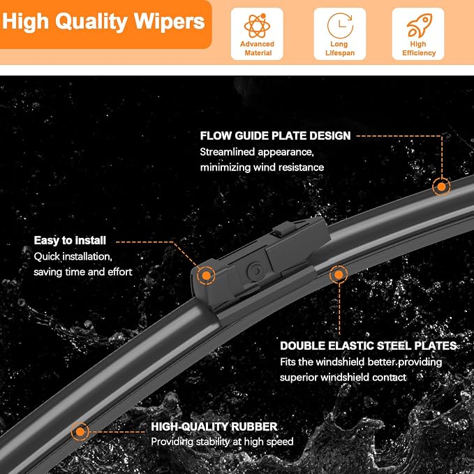HULADAED® 26'' 16'' 12'' Windshield Wipers Replacement - Image 3
