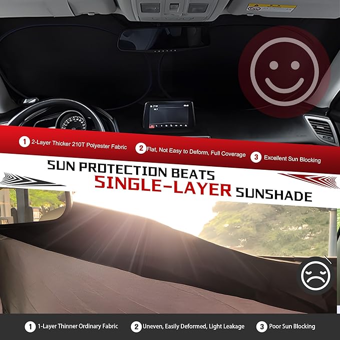 Windshield Sun Shade for 2022-2025 Kia EV6 Foldable Sun Sunshade for Car Front - Image 5