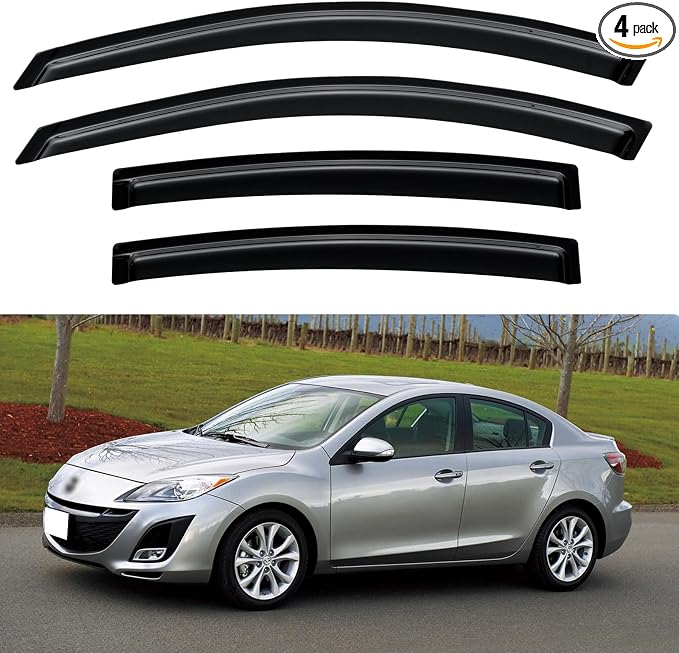 Window Visors Rain Guards Shield by YQAUTEC
