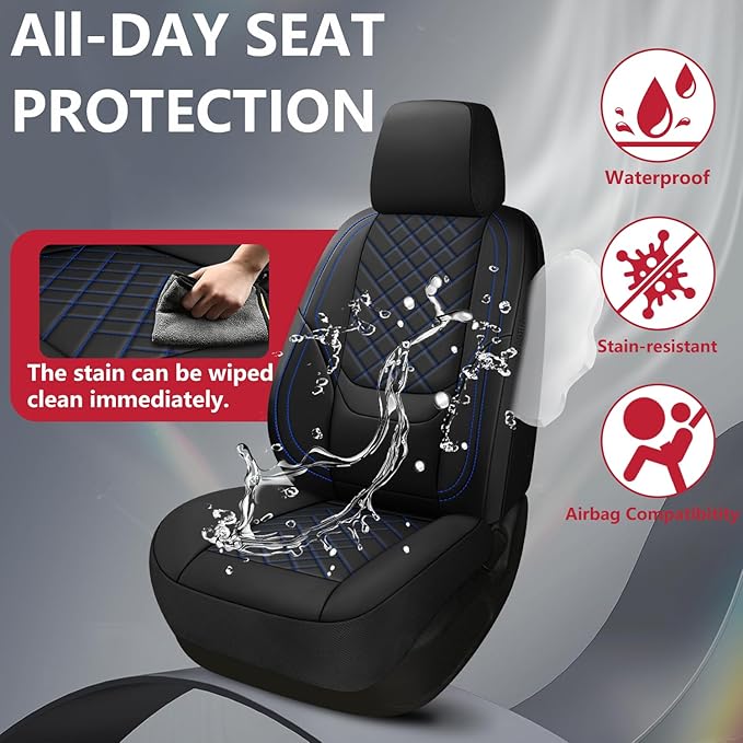 Chevy Chevrolet Silverado GMC Sierra Car Seat Covers Fit 2007-2023 2024 2025 - Image 4
