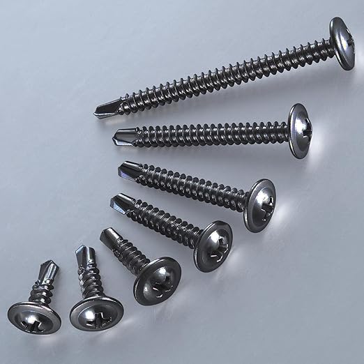 Wensilon #10×1” for Sheet Metal Self-Tapping Screws 410 Black Stainless Steel - Image 2