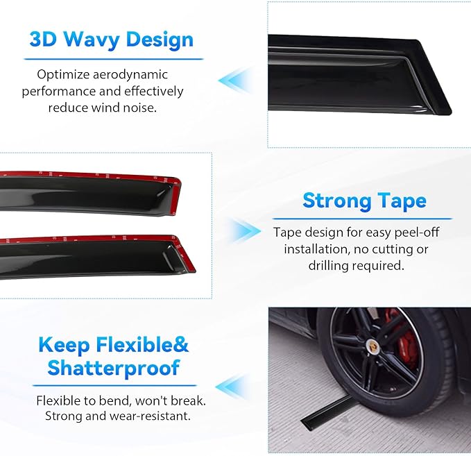 Window Visors Sun/Rain Guard Compatible - Image 4