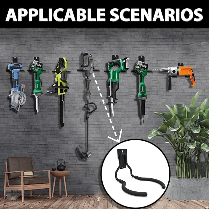 3-H Weed Eater Hanger 4 Pack, 2 Garden Hose Holder, 2 Screw in Hooks, Utility - Image 4