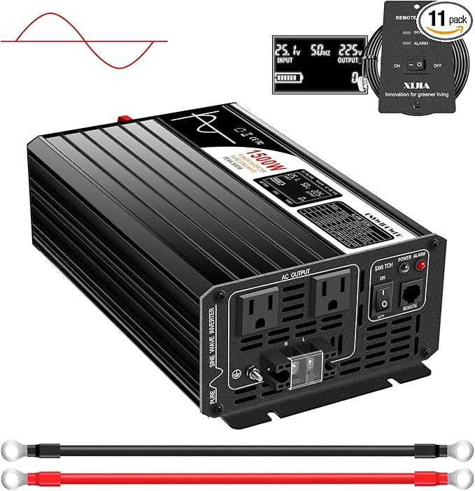 Xijia 1500W LCD-Dispaly 48v to 120v Pure sine Wave 60HZ Solar Inverter by XIJIA