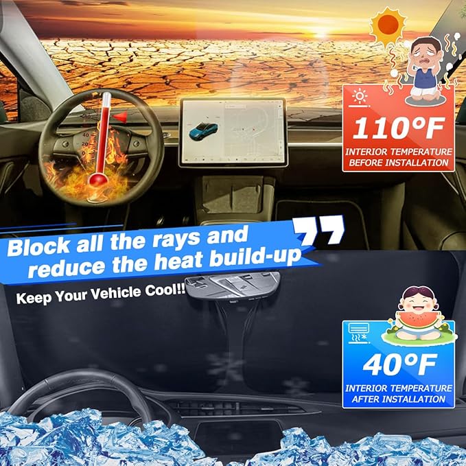 Windshield Sun Shade for 2016-2025 2026 Toyota Tacoma Accessories Thicken - Image 2