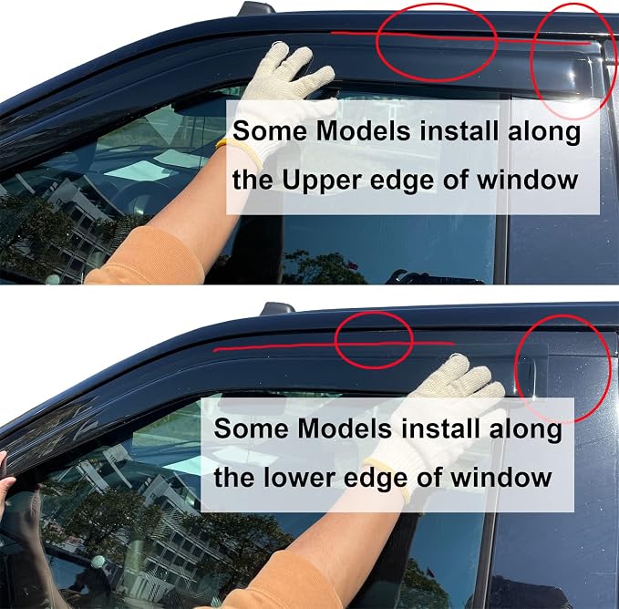 4pc Sun Rain Guards Window Visor Wind Deflector Compatible - Image 8