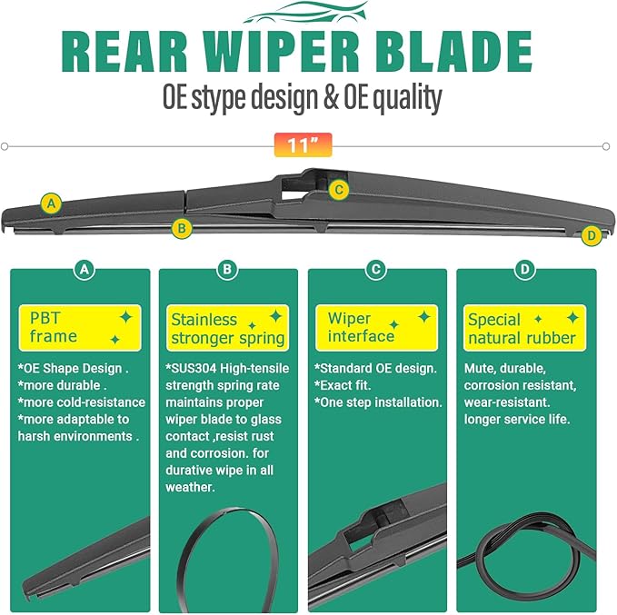 24" 20" 11" Windshield Wiper Blades Replacement - Image 4