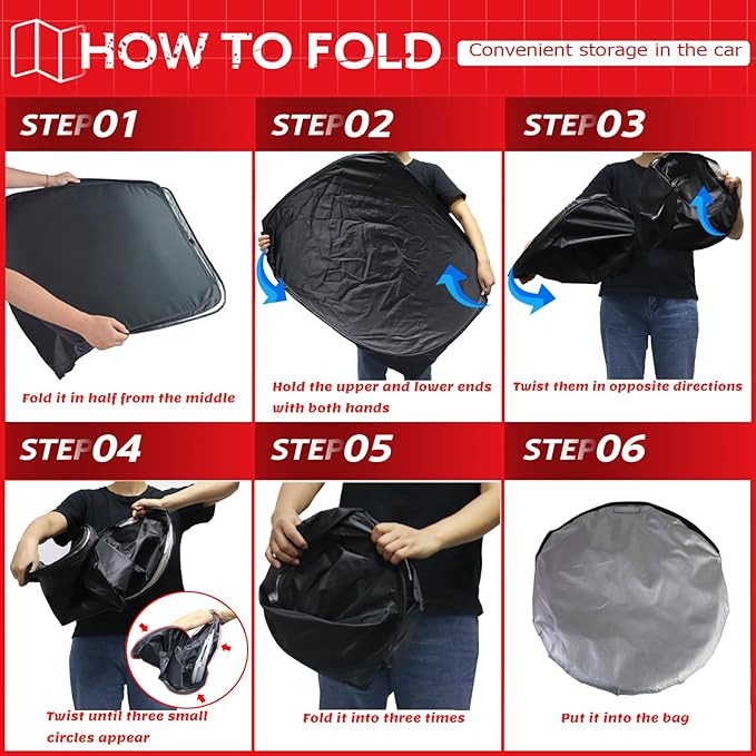 KAYZT Windshield Sun Shade for 2010-2015 Toyota Prius Hatchback Foldable - Image 6