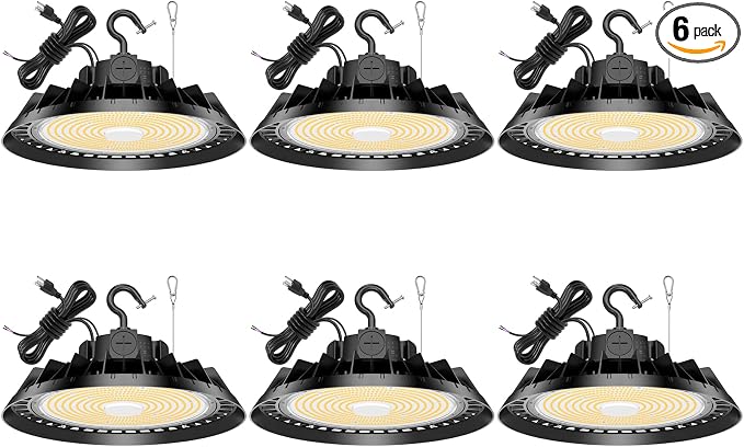6Pack LED High Bay Lights, 240W UFO High Bay LED Shop Lights, 36000LM by BBESTLED