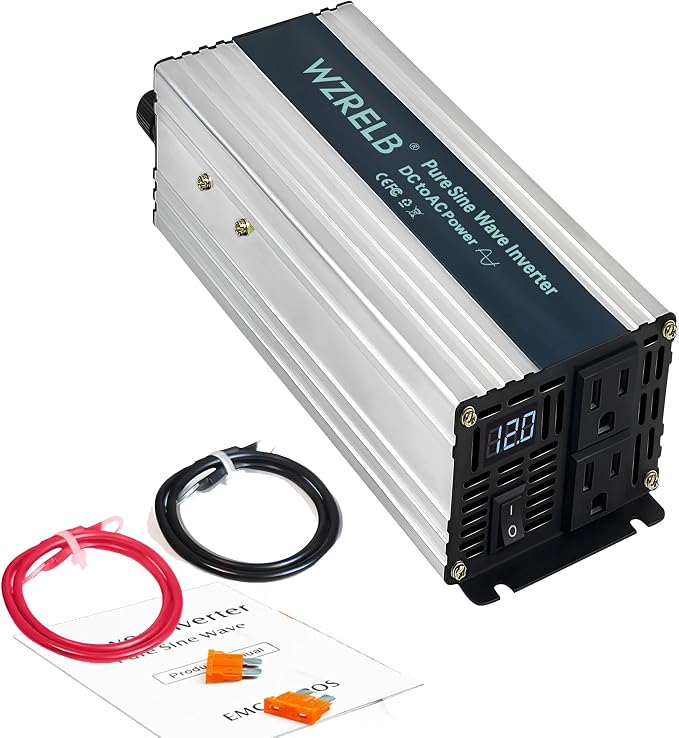 WZRELB 800W Pure Sine Wave Inverter 12V DC to 110V 120V AC, Car Power Inverter by WZRELB