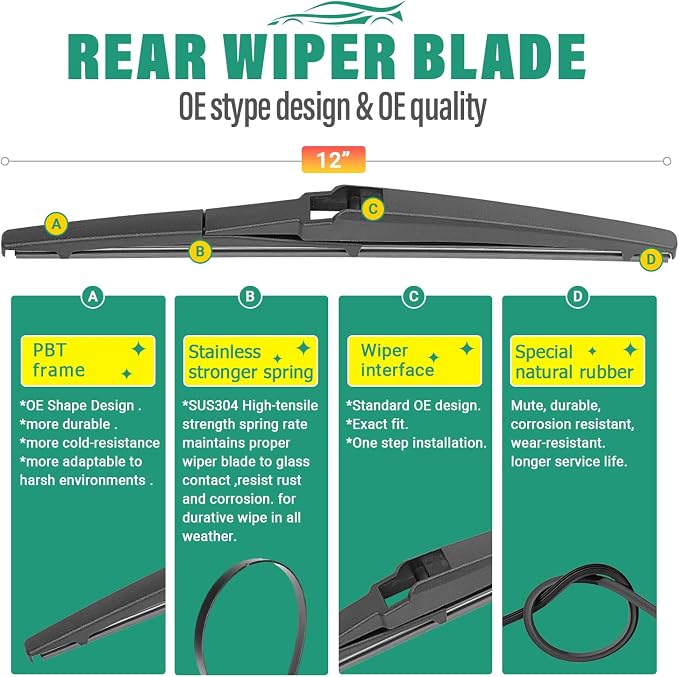 22" 19" 12" Windshield Wiper Blades Replacement - Image 4