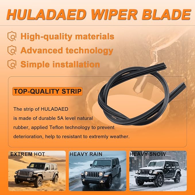 HULADAED® 26''+17''+14'' Windshield Wipers Replacement - Image 4